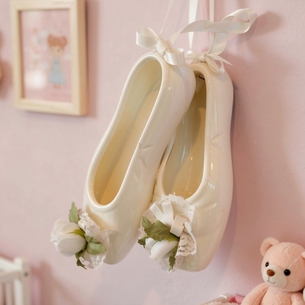 Vintage ceramic ballet slippers